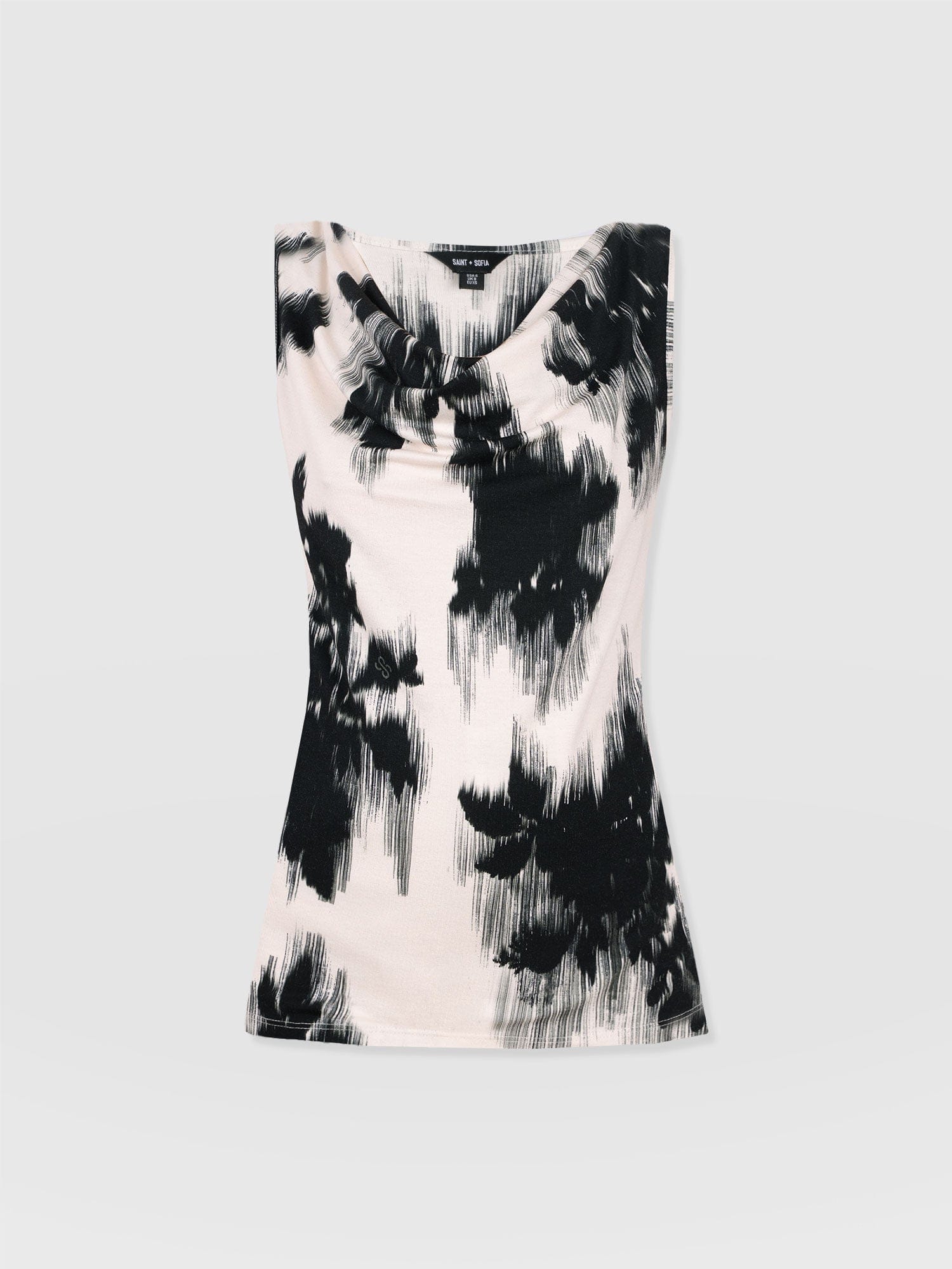 Cowl Neck Cami - White Fade Floral - Women's T-shirts | Saint + Sofia® USA
